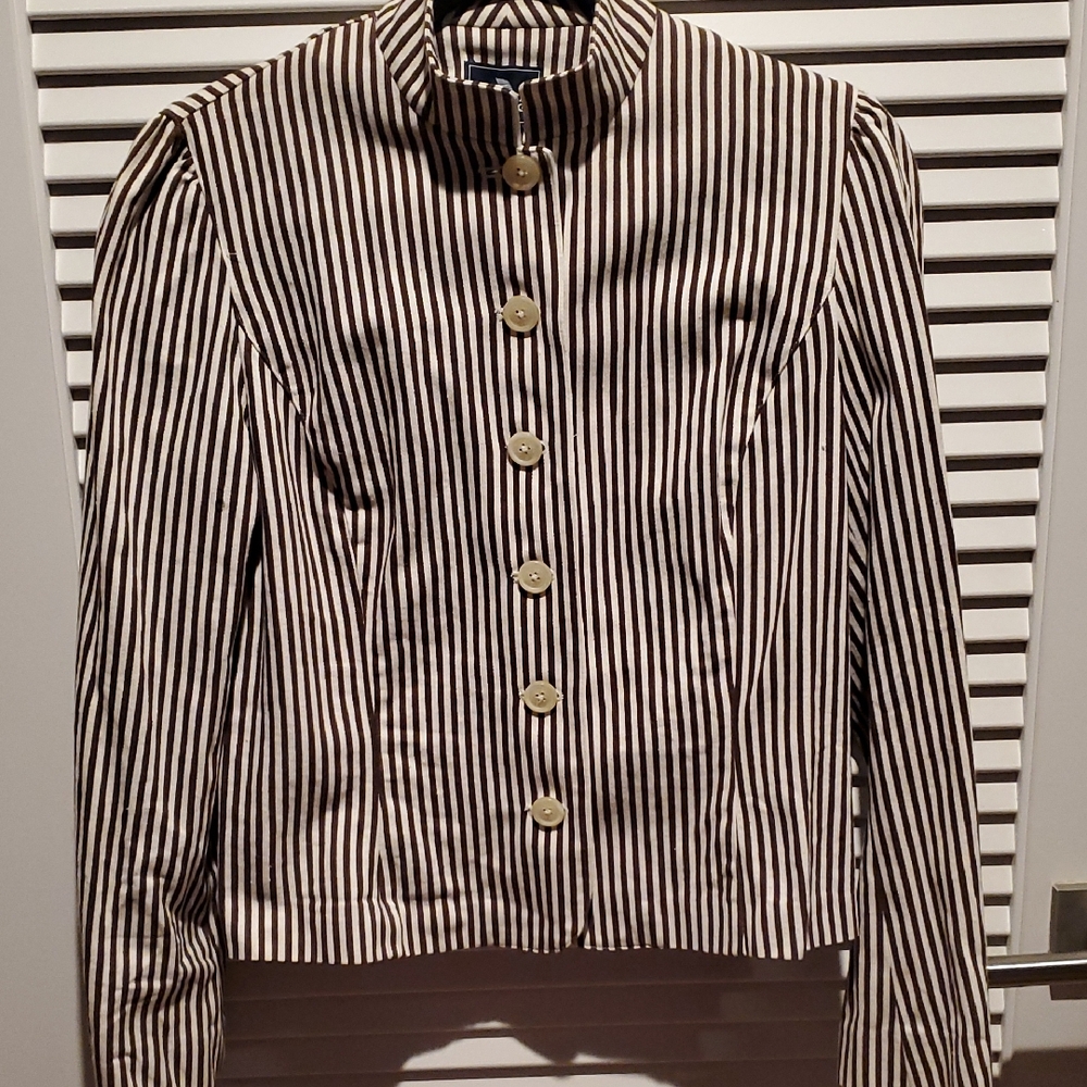 American Living Black and White Striped Blazer